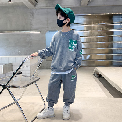 Set casual baieti cu imprimeu si buzunar