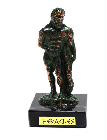Статуетка Ahelos, Херкулес, Метална, Зелена оксидация, 9 см