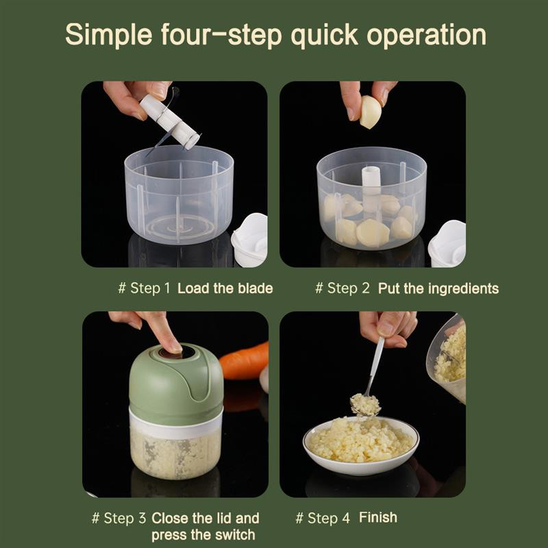 250 ml mini-USB juhtmevaba elektriline küüslaugupurustusmasin Köögivilja-tšilli hakklihamasin Köögitööriistad