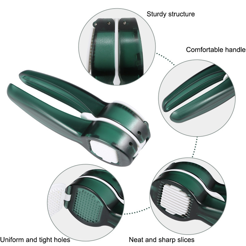 1 vnt. česnako spaudimo vadovas, 2 viename daugiafunkcinis nerūdijančio plieno česnako pjaustyklės pjaustyklės virtuvės įtaisas.