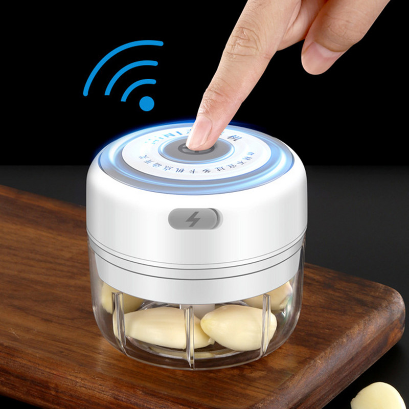 Elektromos fokhagyma zúzógép Tartós, robusztus zöldségkonyhai szerszámok daráló Fresh Chili aprító USB fokhagyma aprító