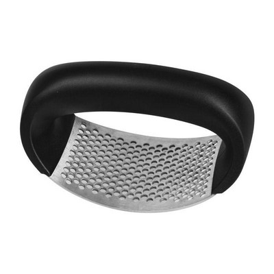 Presă de usturoi din oțel inoxidabil cu mâner Rocker Concasor de usturoi Storcator Slicer Tocator Tocător cu tub de silicon Curățare