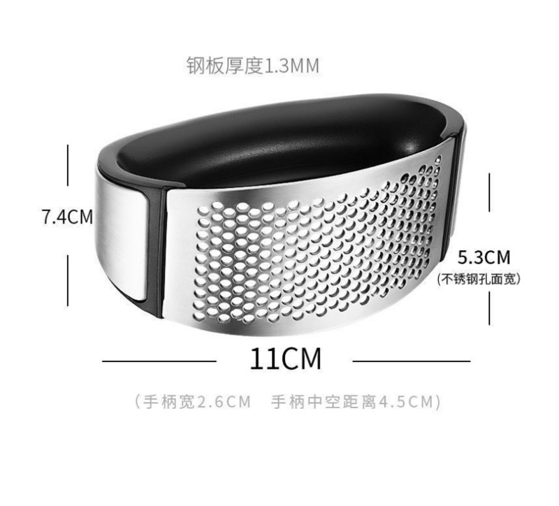 Presă de usturoi din oțel inoxidabil 2022, mașină de tocat usturoi manual, unelte pentru tocat usturoi, instrumente curbe pentru fructe, legume, gadgeturi de bucătărie