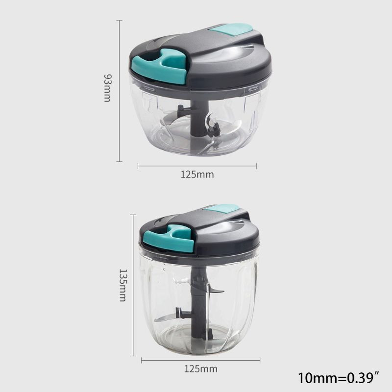 Mini kézi zöldségaprító, 3 pengés/5 pengés kézi mixer húshagyma salátához gyömbéres gyümölcs fokhagyma aprításhoz könnyű