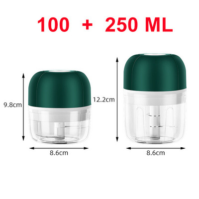 Tocător electric de usturoi de 250 ml, cu încărcare USB portabilă de uz casnic, tocător de ardei iute, mini tocător de carne, amestecător de alimente complementare pentru bebeluși