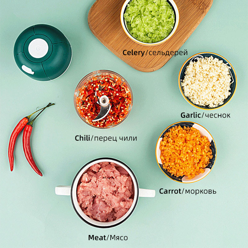 Tocător electric de usturoi de 250 ml, cu încărcare USB portabilă de uz casnic, tocător de ardei iute, mini tocător de carne, amestecător de alimente complementare pentru bebeluși