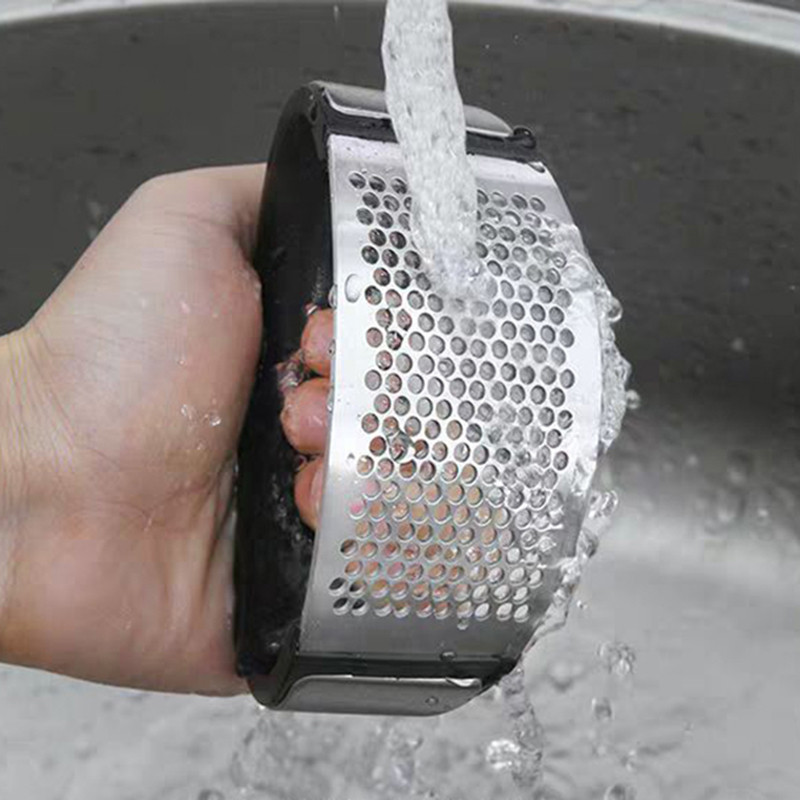 Daugiafunkcinis nerūdijančio plieno česnako preso malimo trintuvas Smulkinimo įrankis Spaustuvas Lenktas česnako malimo pjaustyklės smulkintuvas presavimo įtaisas