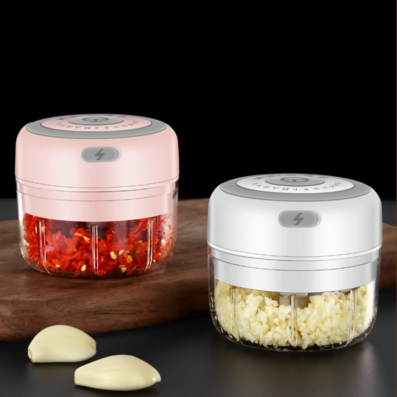 100/250 ml Elektromos fokhagymanyomó Fokhagymanyomó Zöldség Chilis Hús Fokhagyma aprító USB USB nyomógép Konyhai kütyük