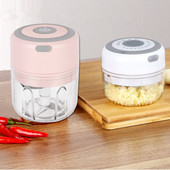 Mini tocător de usturoi electric de 100/250 ml, cu încărcare USB, mașină de zdrobire de ghimbir, rezistentă, durabilă, tocator de legume, instrument de bucătărie