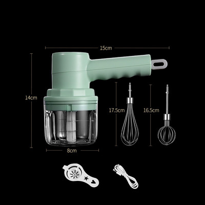 Daugiafunkcinis elektrinis česnako smulkintuvas smulkintuvas daržovių pjaustyklės smulkintuvas Mini maišytuvas smulkintuvas Įkraunamas trintuvas virtuvės daiktas