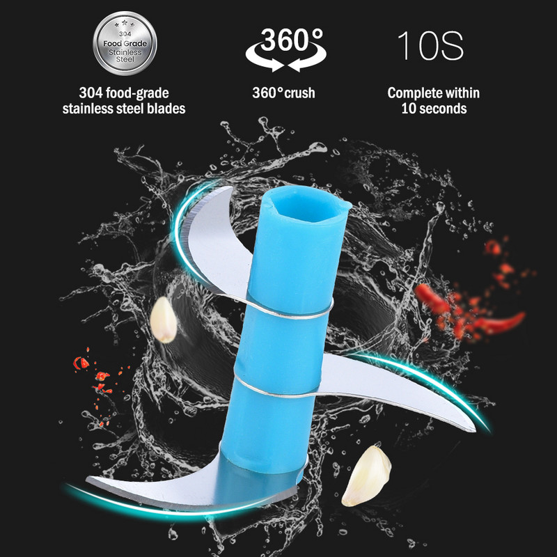 250 ml elektromos konyhai aprító fokhagymanyomó húsdaráló élelmiszer fokhagyma zöldség aprító aprító újratölthető konyhai robotgép