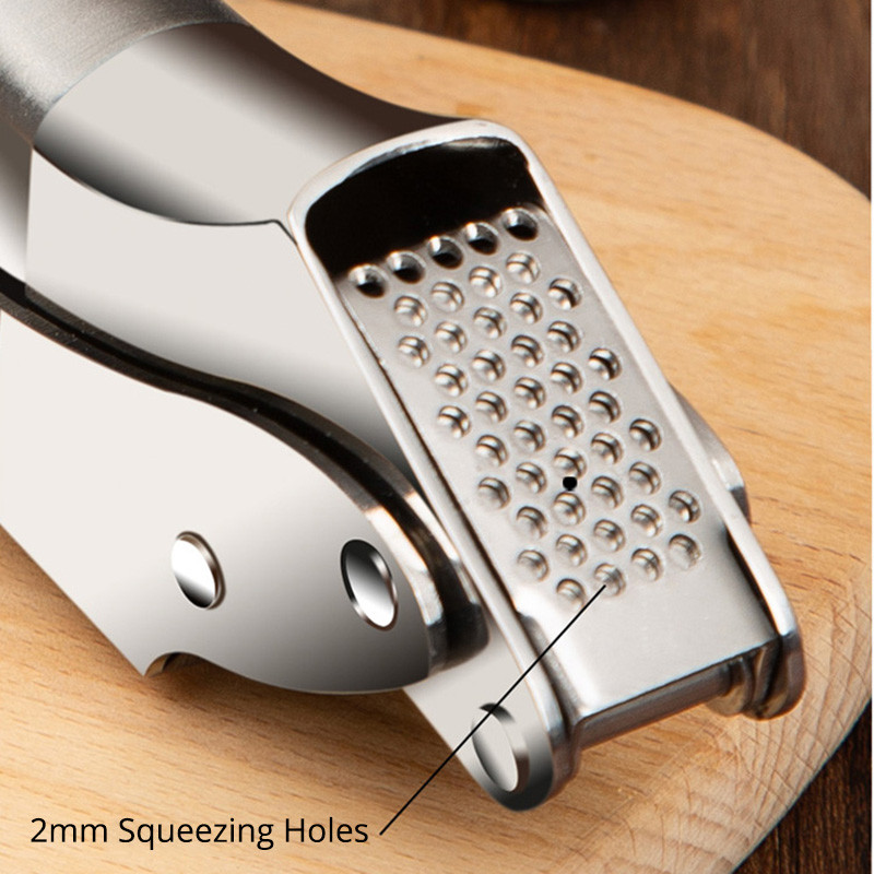 Könnyen kinyomható fokhagymaprés, nagy teherbírású, 18/8-as rozsdamentes acél fokhagymadaráló/daráló ergonomikus fogantyúval, konyhai eszközök