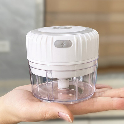 100/250 ml-es mini elektromos fokhagyma aprító, USB töltő, gyömbérnyomógép Erős, tartós chili zöldségtörő konyhai eszköz