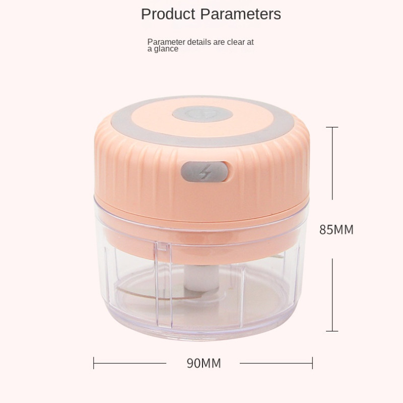 100/250 ml-es mini elektromos fokhagyma aprító, USB töltő, gyömbérnyomógép Erős, tartós chili zöldségtörő konyhai eszköz