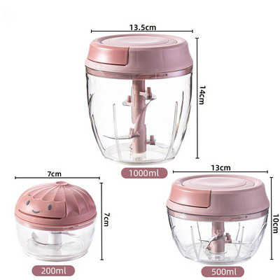 200/500/1000 ml Gnječilica za češnjak Višenamjenski mlin za mljevenje mesa Triturator Izdržljiva gnječilica za čili i đumbir Rezač povrća Kuhinjski alat