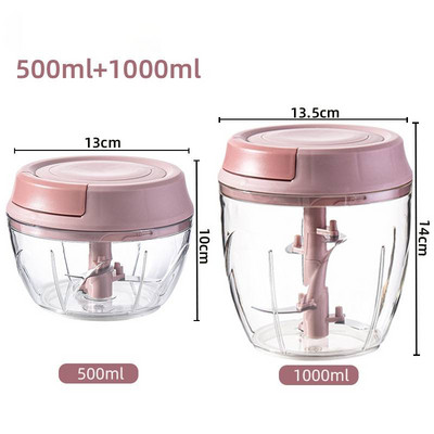 200/500/1000 ml Gnječilica za češnjak Višenamjenski mlin za mljevenje mesa Triturator Izdržljiva gnječilica za čili i đumbir Rezač povrća Kuhinjski alat