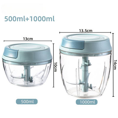 200/500/1000 ml Gnječilica za češnjak Višenamjenski mlin za mljevenje mesa Triturator Izdržljiva gnječilica za čili i đumbir Rezač povrća Kuhinjski alat