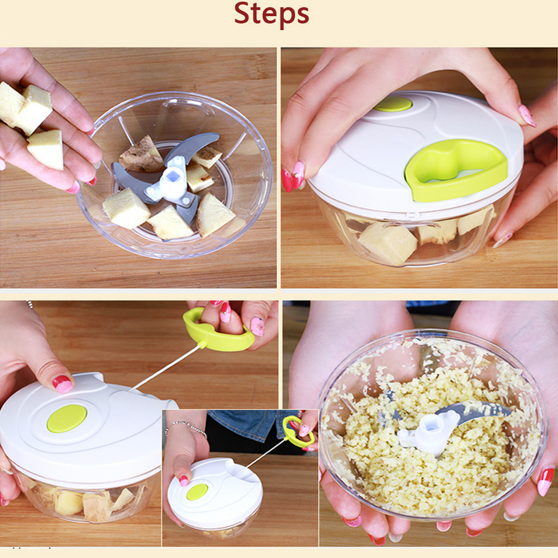 Käsihakkija Käsitsi köisköögikombain Silcer Purustaja Salativalmistaja Küüslaugu Liha Sibula Viilutaja Köögitööriistade tarvikud