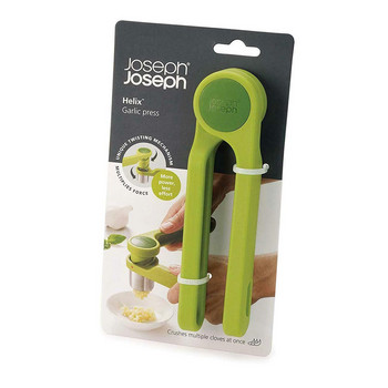 Joseph Joseph Helix Garlic Press Crusher Handheld - Stainless Steel/Nylon, Green