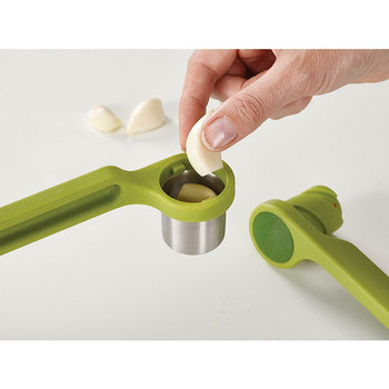 Joseph Joseph Helix Garlic Press Crusher Handheld - Stainless Steel/Nylon, Green