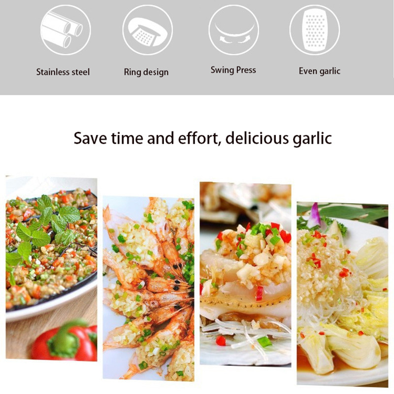 Oțel inoxidabil pentru zdrobire usturoi Presă de usturoi Mașină de tocat usturoiul manual Unelte pentru tocat usturoi Curbe Fructe Legume Instrumente Gadget de bucătărie