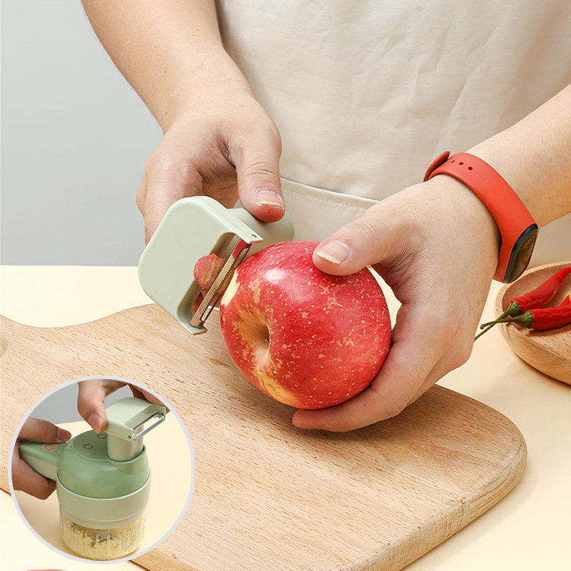 Elektromos fokhagymavágó, többfunkciós zöldségaprító, sajtoló mixer ételszelet USB töltő gyömbérnyomó konyhai kütyük