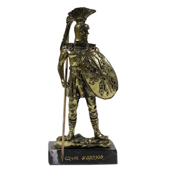 Статуетка Ahelos, Гръцки войн, Метална, Златист, 14 см
