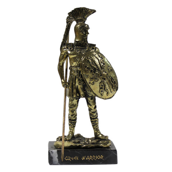Статуетка Ahelos, Гръцки войн, Метална, Златист, 14 см