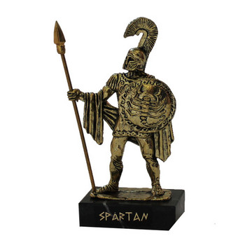 Статуетка Ahelos, Спартански войн, Метална, Златист, 12 см