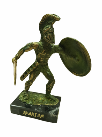 Статуетка Ahelos, Спартанец, Метална, Зелена оксидация, 12 см