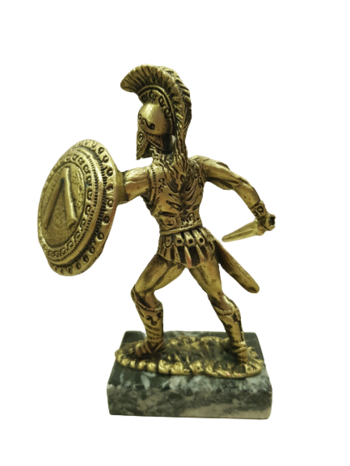 Статуетка Ahelos, Спартански войн, Метална, Златист, 12 см.