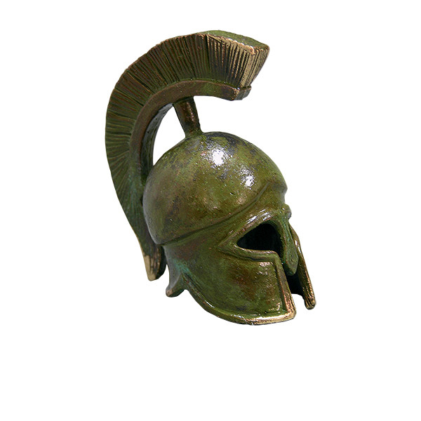 Статуетка Ahelos, Шлем, Метален, Зелена оксидация, 7 см.