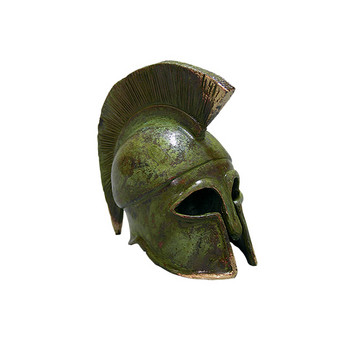 Статуетка Ahelos, Шлем, Метален, Зелена оксидация, 6 см.