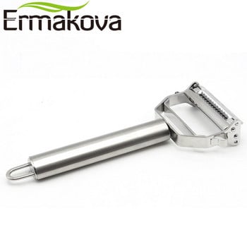 ERMAKOVA Dual Fruit Vegetable Peele&Julienne Peeler Cutter Αιχμηρός ανοξείδωτος Τρίφτης πατάτας Καρότο Πλάνισμα Εργαλεία κουζίνας