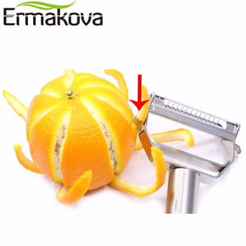 ERMAKOVA Dual Fruit Vegetable Peele&Julienne Peeler Cutter Αιχμηρός ανοξείδωτος Τρίφτης πατάτας Καρότο Πλάνισμα Εργαλεία κουζίνας