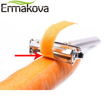 ERMAKOVA Dual Fruit Vegetable Peele&Julienne Peeler Cutter Αιχμηρός ανοξείδωτος Τρίφτης πατάτας Καρότο Πλάνισμα Εργαλεία κουζίνας