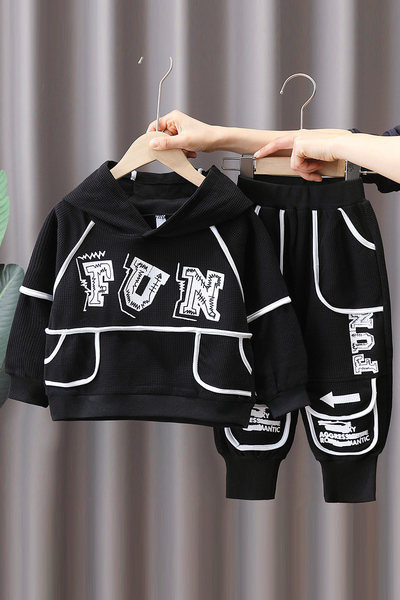 Dječji set s printom i kapuljačom