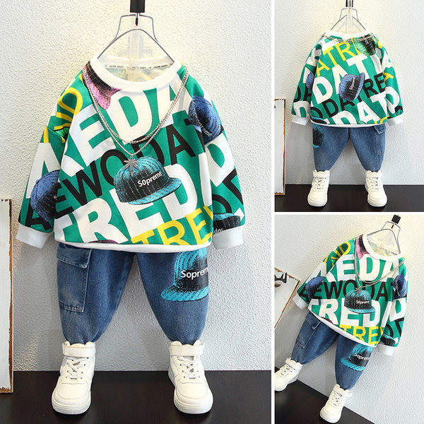 Dječji casual dvodijelni set s printom za dječake