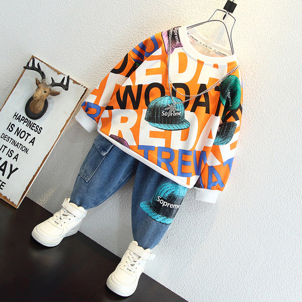 Dječji casual dvodijelni set s printom za dječake