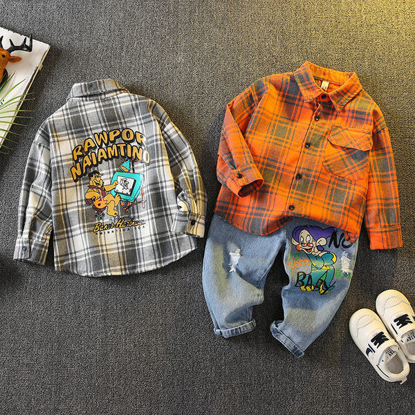 Set copii din doua piese pentru baieti format din blugi si camasa