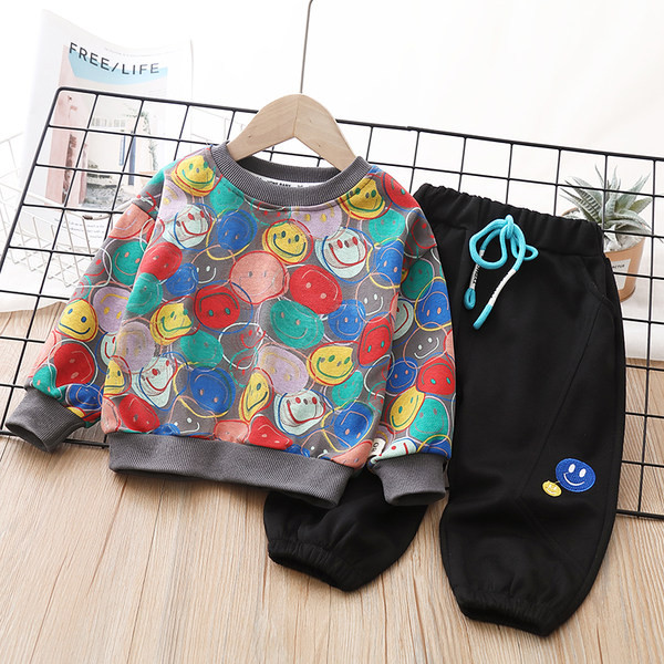 Vaikiškas margintas dviejų dalių rinkinys berniukams