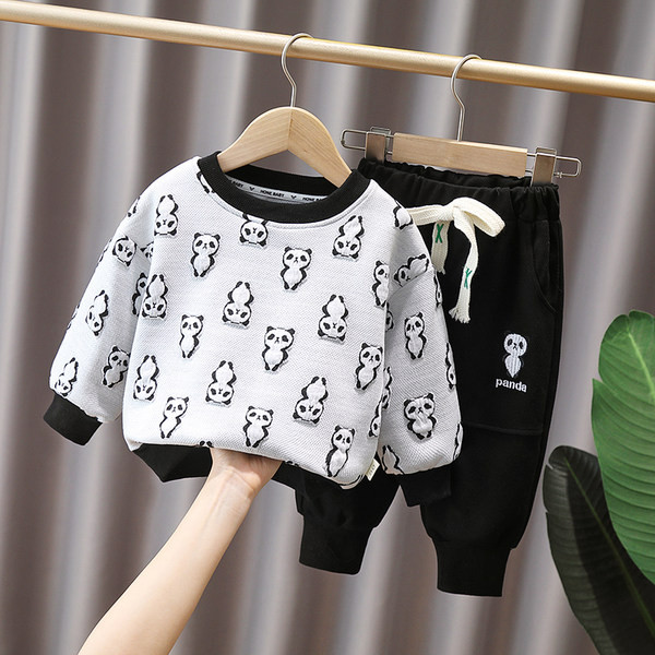 Gyermek mintás blúz és húzózsinóros nadrág szett fiúknak