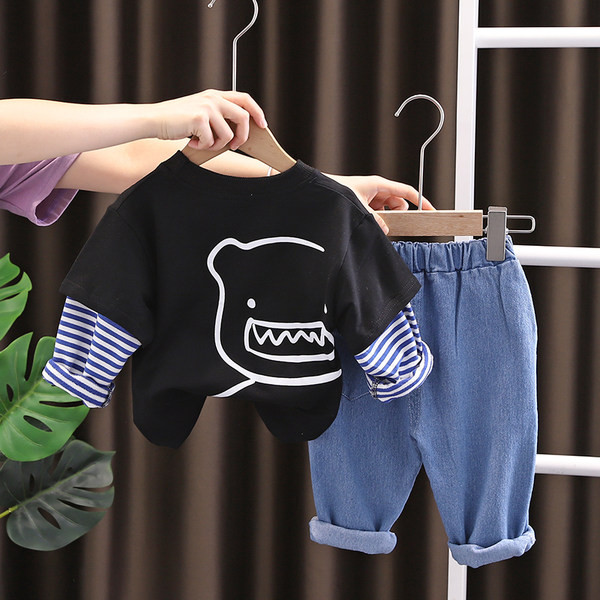 Set bluză și bluză cu imprimeu formal pentru băieți