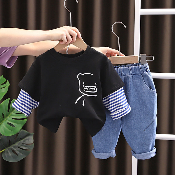 Set bluză și bluză cu imprimeu formal pentru băieți