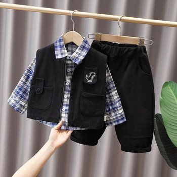Детски комплект от три части-панталон елек и риза