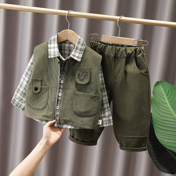 Детски комплект от три части-панталон елек и риза