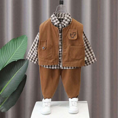 Dječji trodijelni komplet - hlače, prsluk i košulja