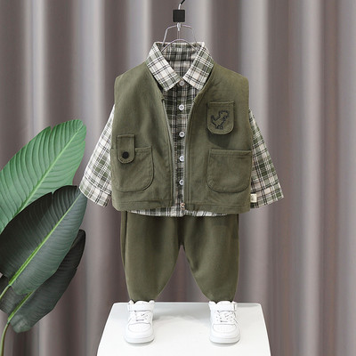 Dječji trodijelni komplet - hlače, prsluk i košulja