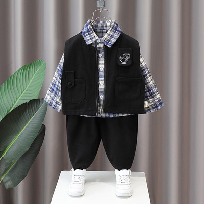 Dječji trodijelni komplet - hlače, prsluk i košulja