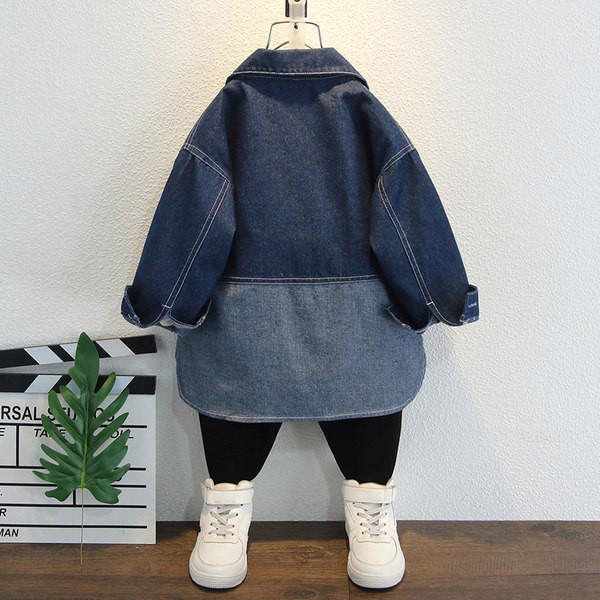 Vaikiški džinsiniai marškinėliai su kišene